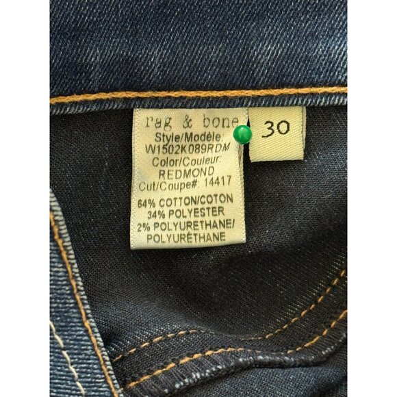 Rag and Bone Jeans Womens Skinny Blue Denim Size 30 - Picture 7 of 9